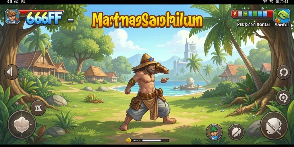 Tampilan gameplay 666FF yang cerah dan penuh warna.