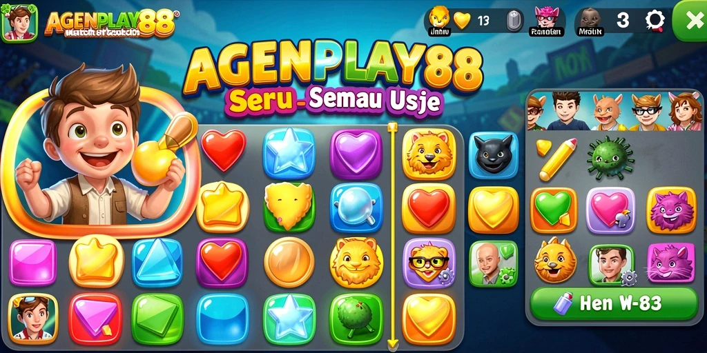 Tampilan menarik gameplay AGENPLAY88 yang penuh warna.