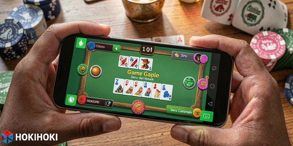 Tampilan gameplay seru dalam HOKIHOKI yang menarik dan responsif.