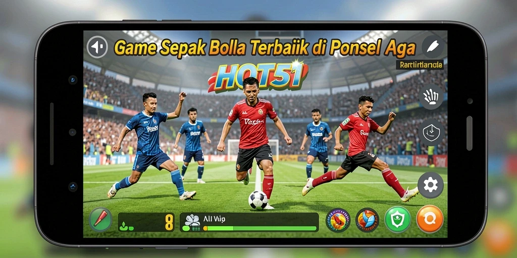 Tampilan gameplay HOT51 yang memukau dan penuh aksi sepak bola.