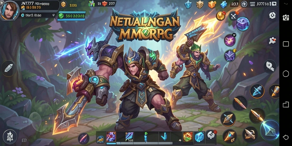 Gameplay seru JNT777 dengan pertempuran epik antara karakter.
