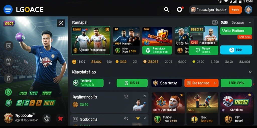 Tampilan screenshot LGOACE menampilkan fitur taruhan olahraga yang menarik.
