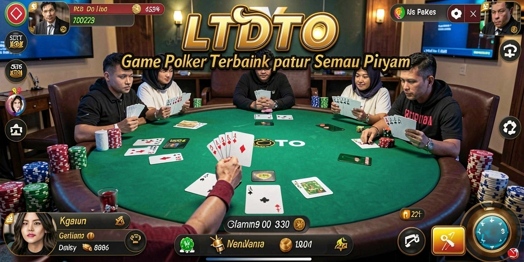 Tampilan gameplay Poker yang seru dan mendebarkan di LTDTOTO.