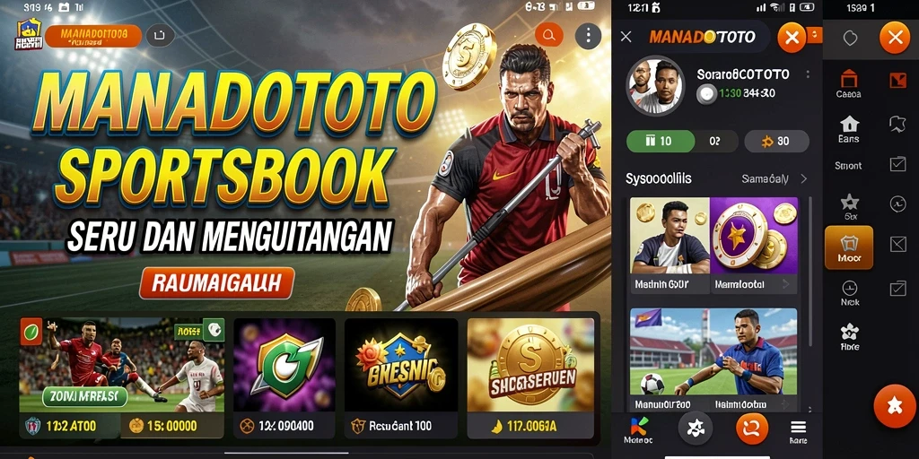Tampilan layar utama <strong>MANADOTOTO</strong> yang menampilkan peluang taruhan olahraga.