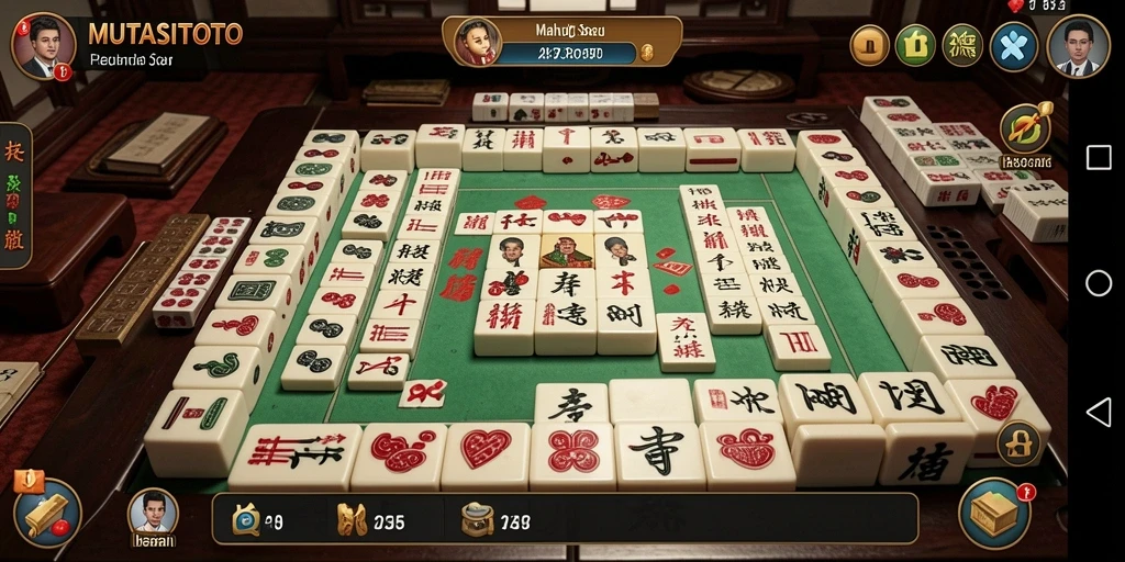 Screenshot gameplay MUTASITOTO yang penuh aksi Mahjong.