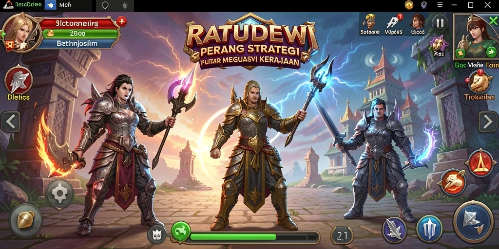 Screenshot gameplay menampilkan pertempuran strategi yang mendebarkan.