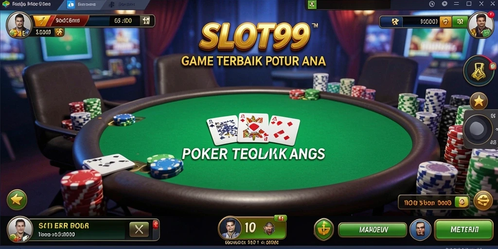 Tampilan menarik dari permainan Poker yang intens di SLOT99.
